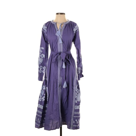 Julia Amory Long Sleeve Coatue Caftan in Hyacinth Purple XS - Picture 1 of 4